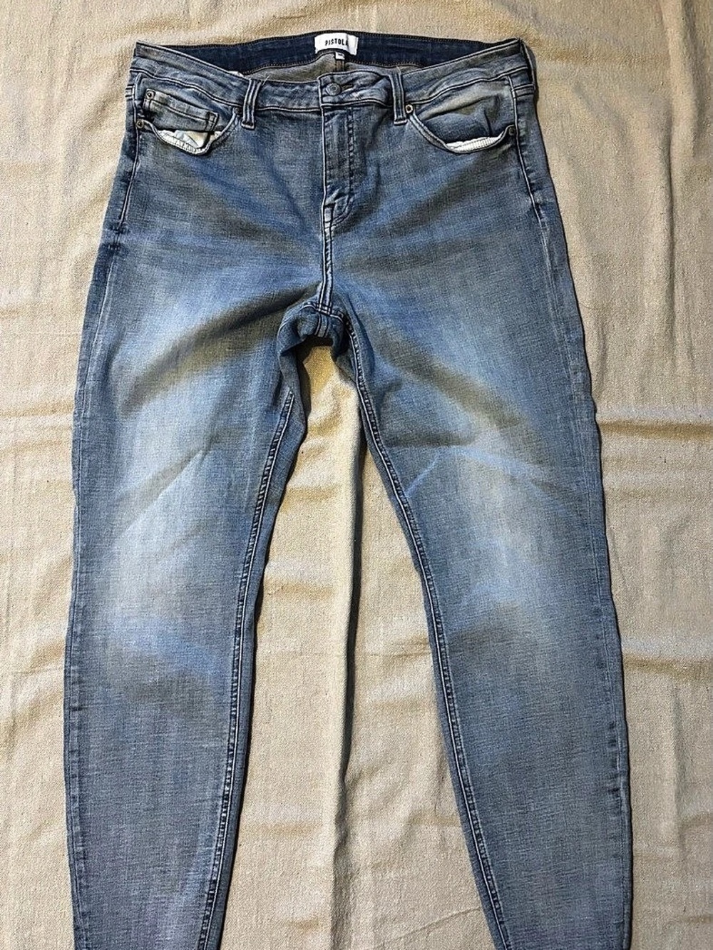 Pistola Arielle Skinny Scissor Cut Hem Jean Jeans Blue Waist 32